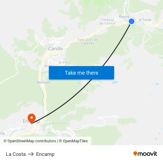 144-La Costa to Encamp map