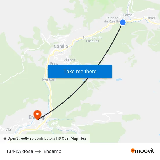 134-L'Aldosa to Encamp map