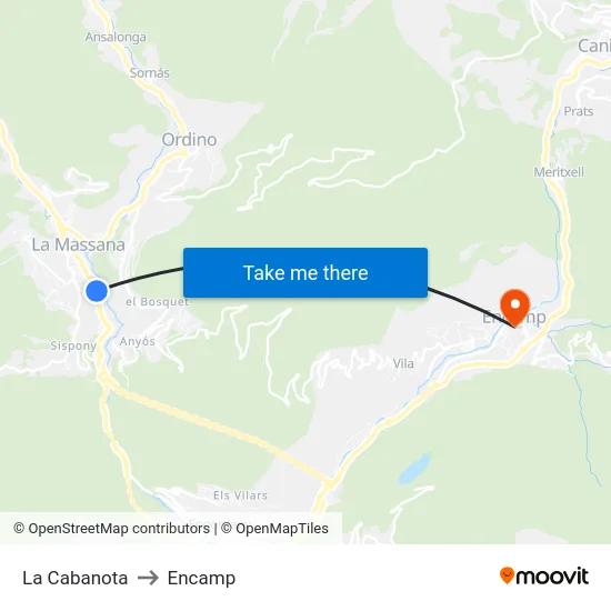 408-La Cabanota to Encamp map