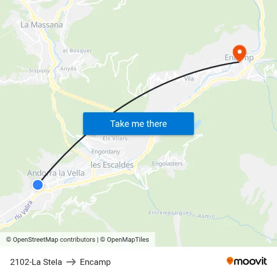 2102-La Stela to Encamp map