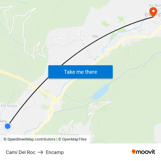 Camí Del Roc to Encamp map