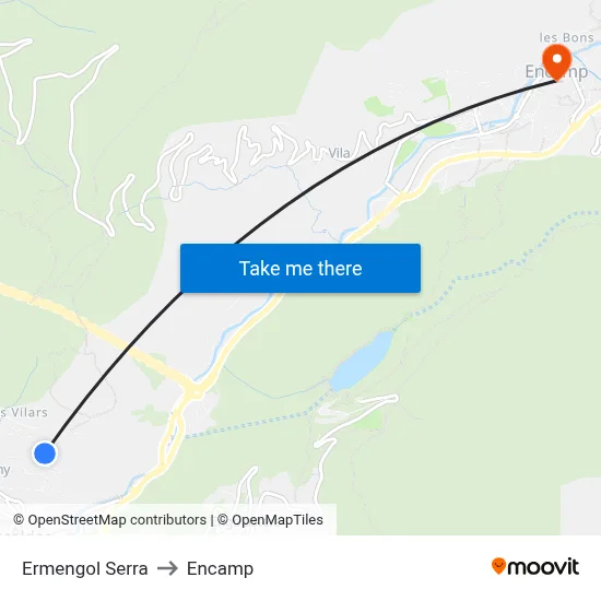 Ermengol Serra to Encamp map