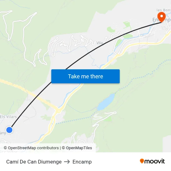 Camí De Can Diumenge to Encamp map