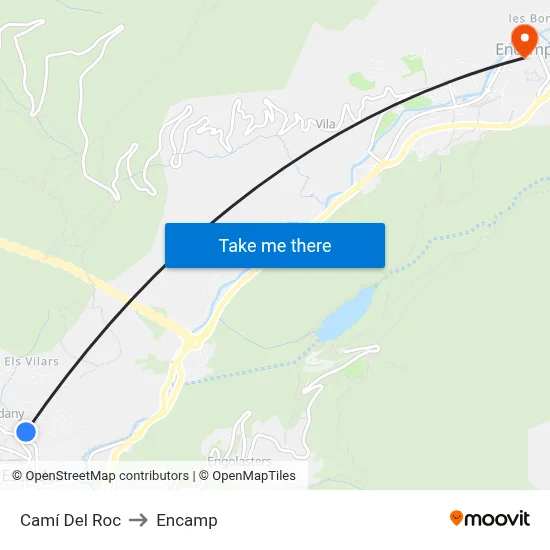 Camí Del Roc to Encamp map