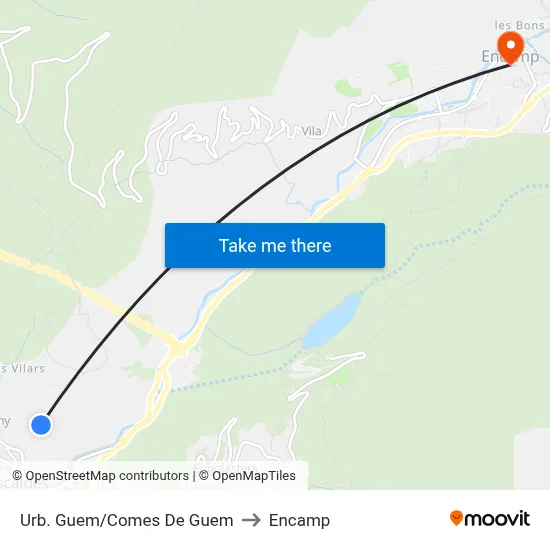 Urb. Guem/Comes De Guem to Encamp map