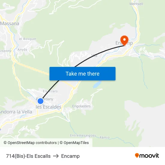 714(Bis)-Els Escalls to Encamp map