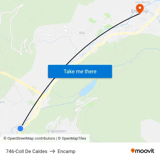 746-Coll De Caldes to Encamp map