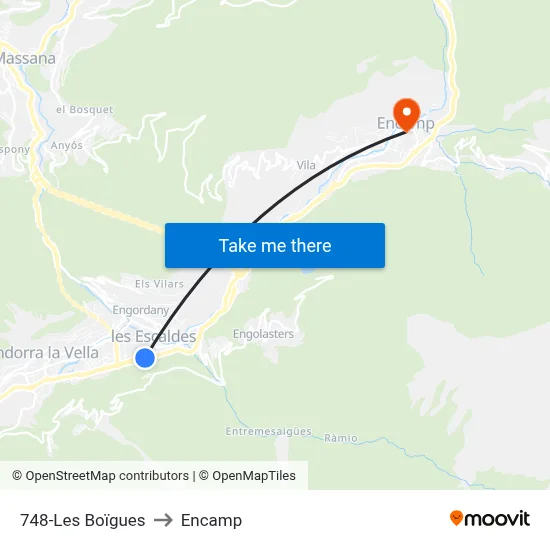 748-Les Boïgues to Encamp map