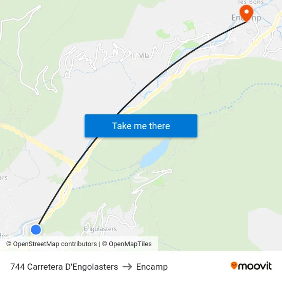 744-Carretera D'Engolasters to Encamp map