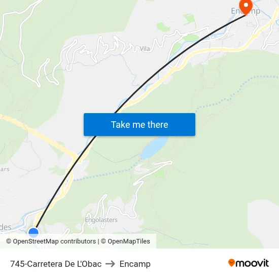 745-Carretera De L'Obac to Encamp map