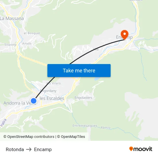 Rotonda to Encamp map