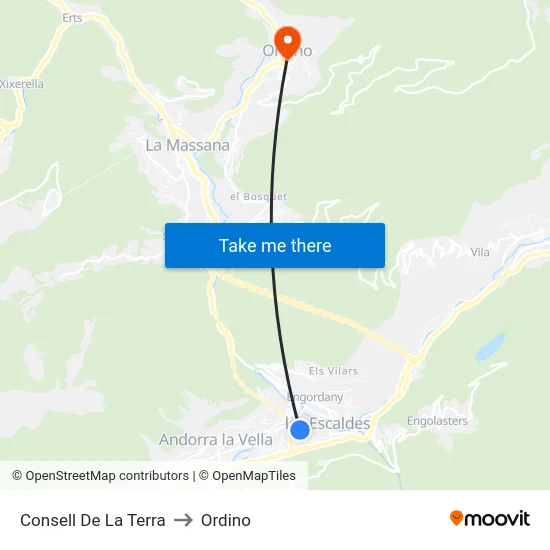 706-Consell De La Terra to Ordino map