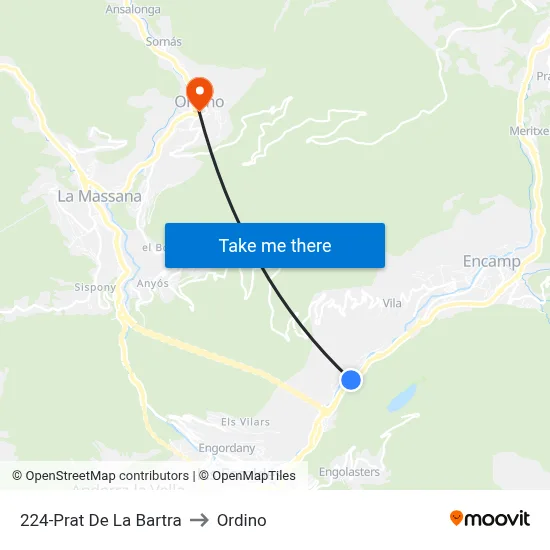 224-Prat De La Bartra to Ordino map