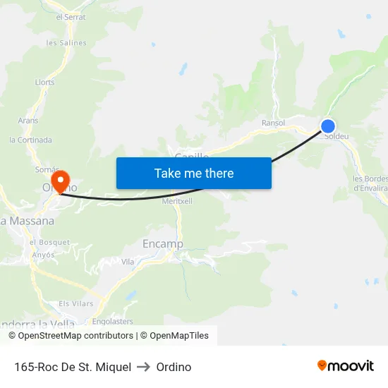 165-Roc De St. Miquel to Ordino map