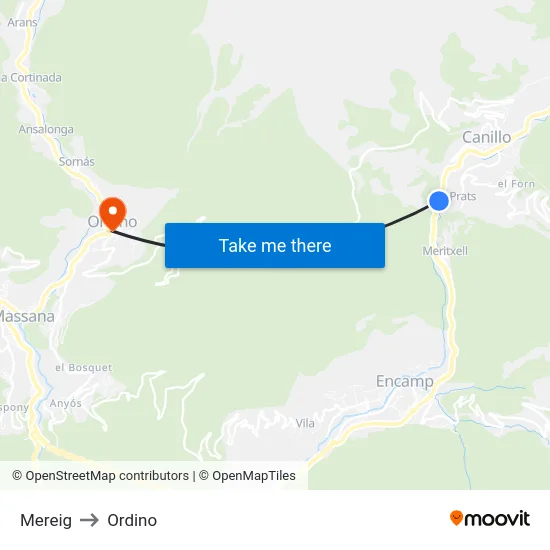 104-Mereig to Ordino map