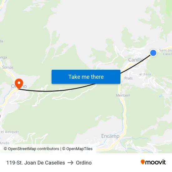 119-St. Joan De Caselles to Ordino map