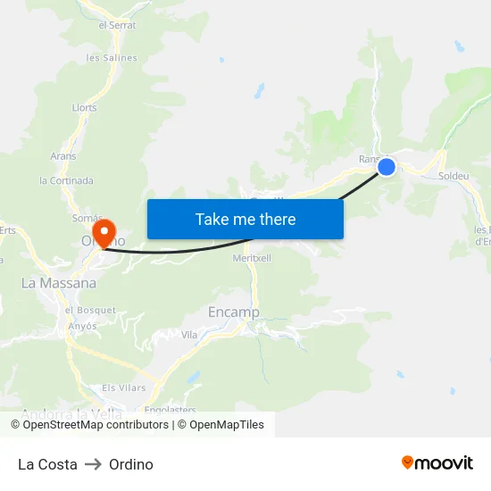 143-La Costa to Ordino map