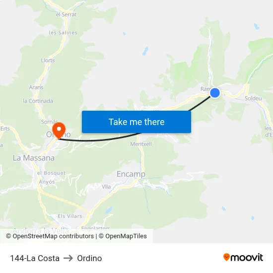 144-La Costa to Ordino map