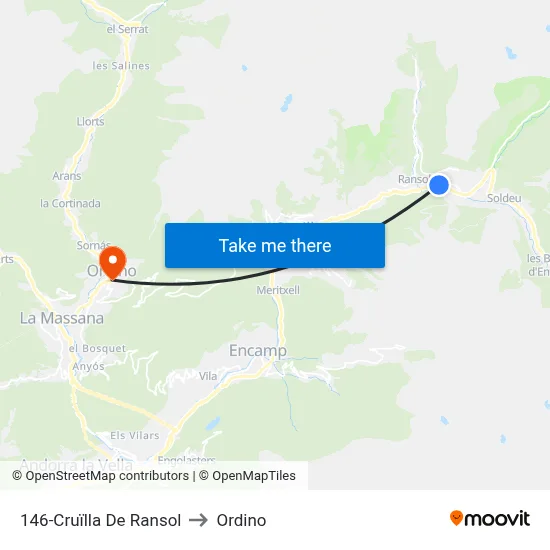 146-Cruïlla De Ransol to Ordino map
