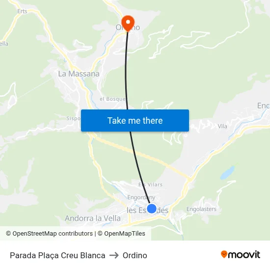 Parada Plaça Creu Blanca to Ordino map