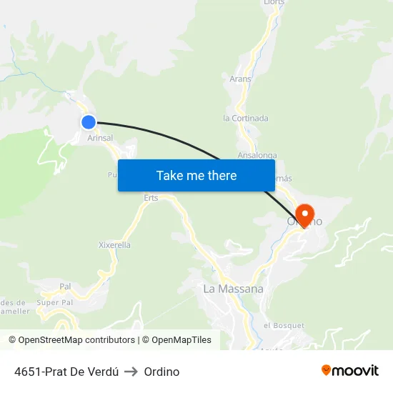 4651-Prat De Verdú to Ordino map