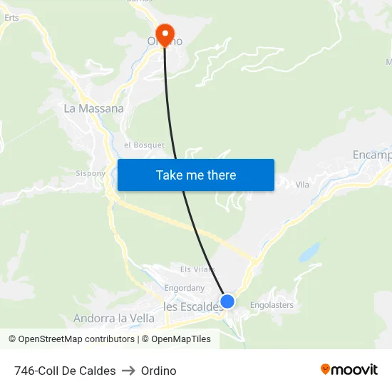 746-Coll De Caldes to Ordino map