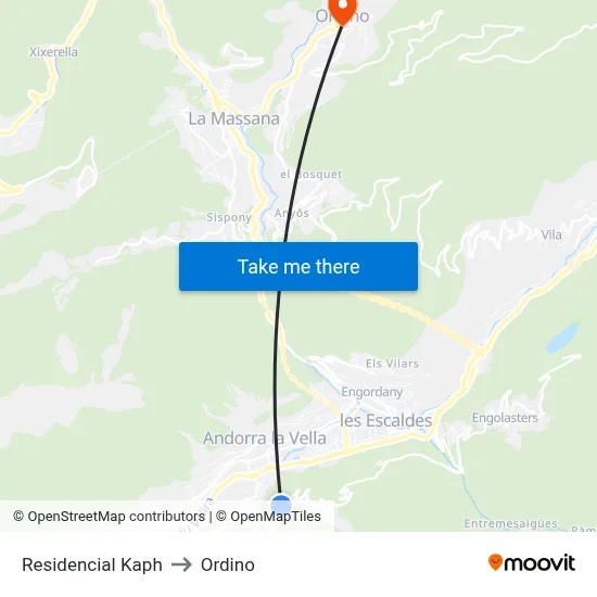 Residencial Kaph to Ordino map