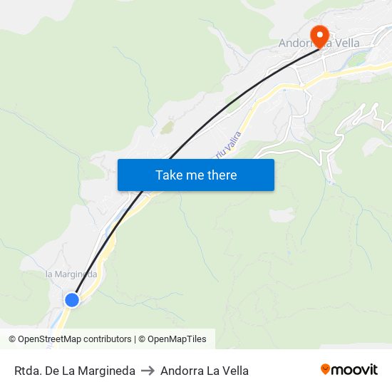 Rtda. De La Margineda to Andorra La Vella map