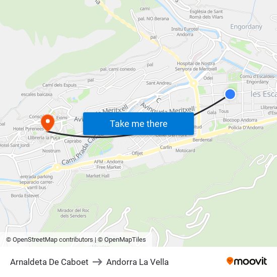 Arnaldeta De Caboet to Andorra La Vella map