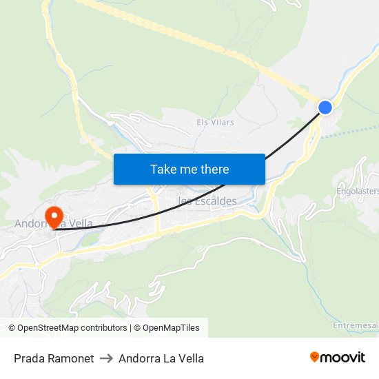 Prada Ramonet to Andorra La Vella map