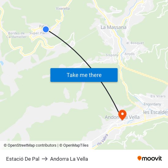 Estació De Pal to Andorra La Vella map