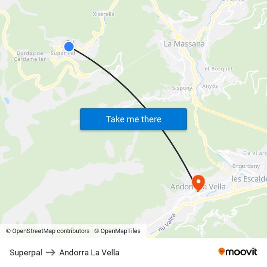 Superpal to Andorra La Vella map