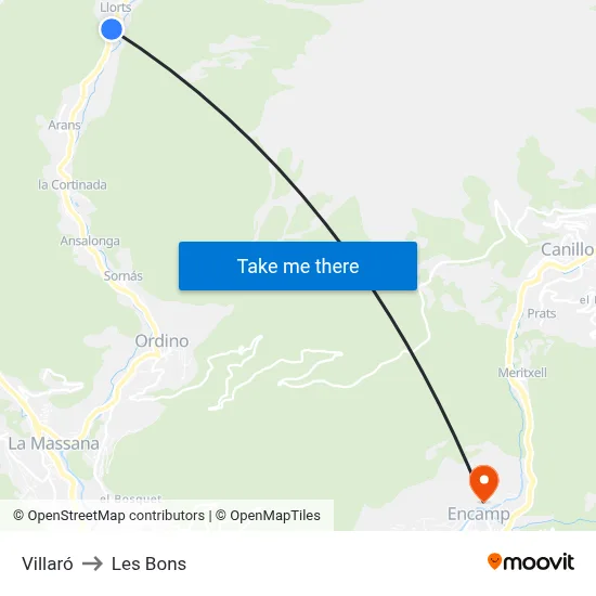 Villaró to Les Bons map