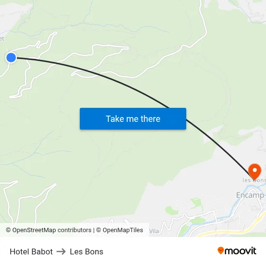 Hotel Babot to Les Bons map