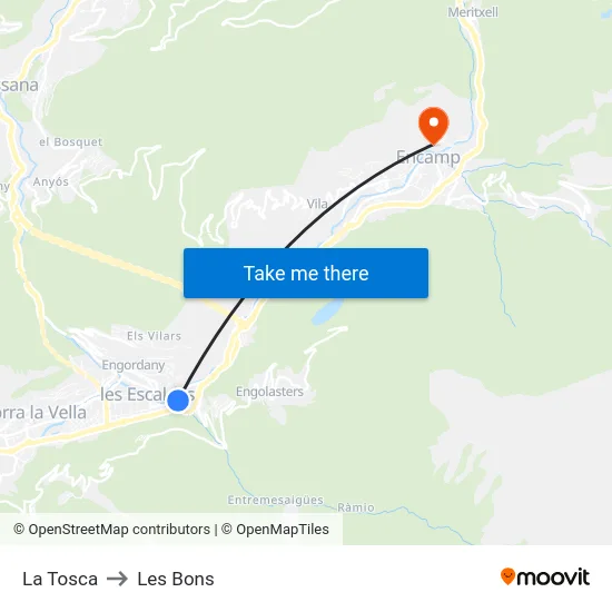 740-La Tosca to Les Bons map