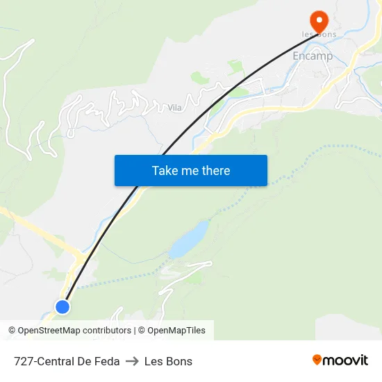 727-Central De Feda to Les Bons map