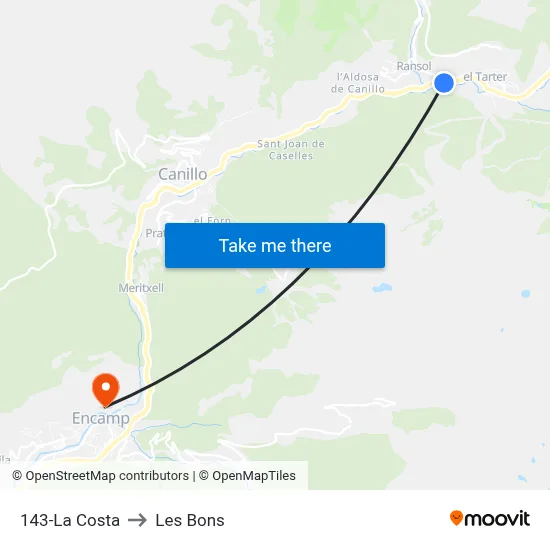 143-La Costa to Les Bons map