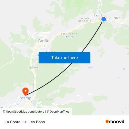 144-La Costa to Les Bons map