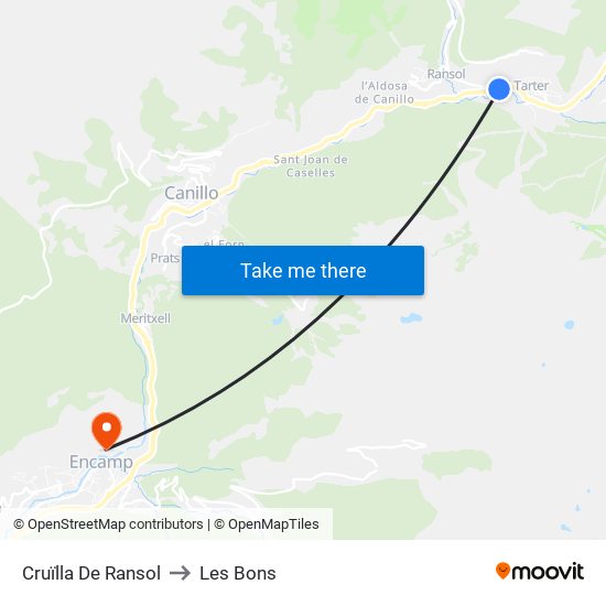 Cruïlla De Ransol to Les Bons map