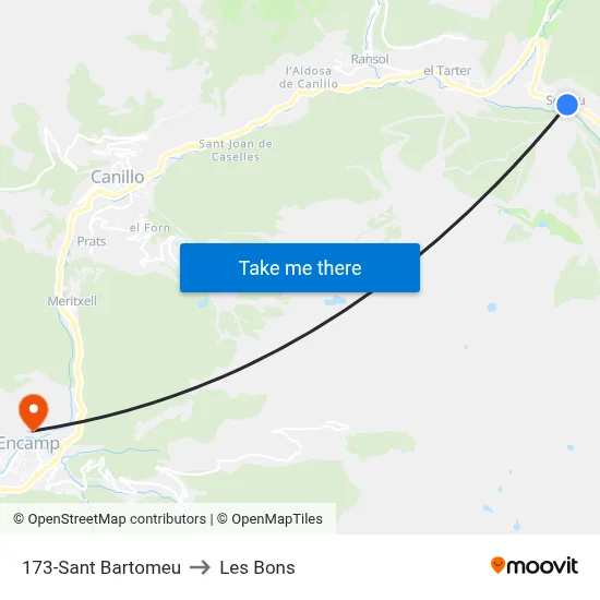 173-Sant Bartomeu to Les Bons map