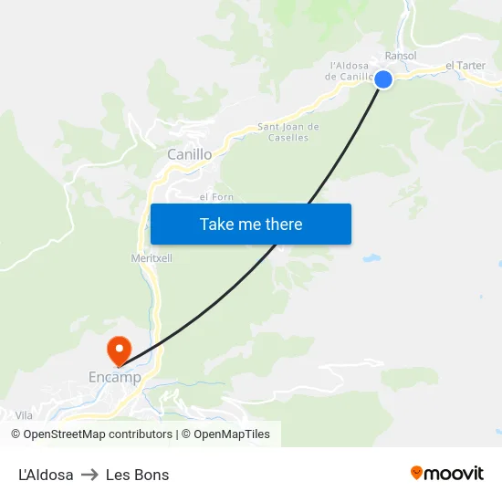 134-L'Aldosa to Les Bons map