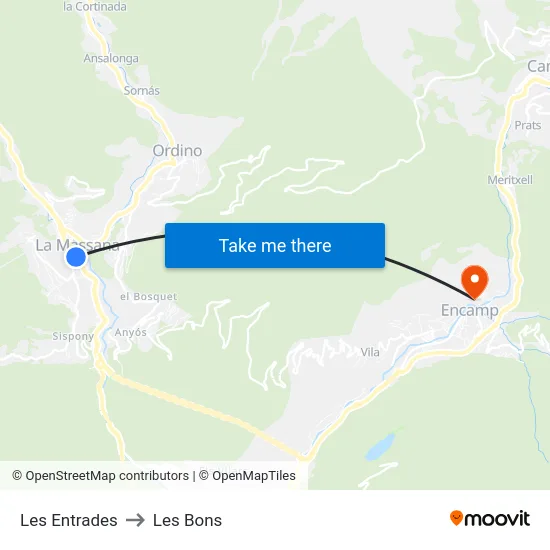 412-Les Entrades to Les Bons map