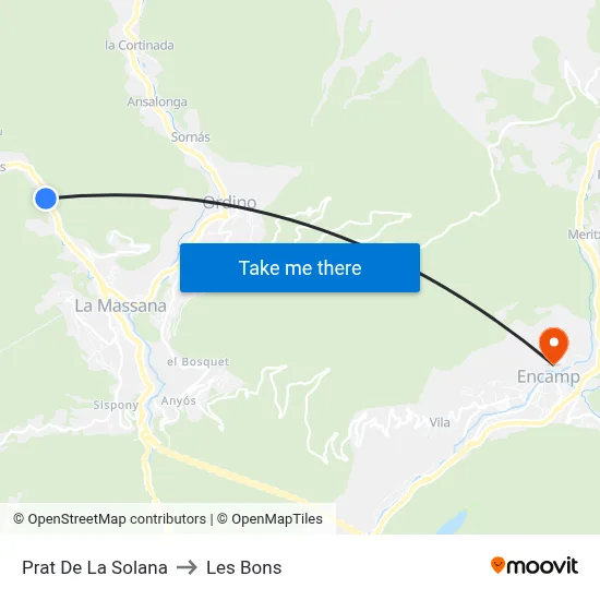 Prat De La Solana to Les Bons map