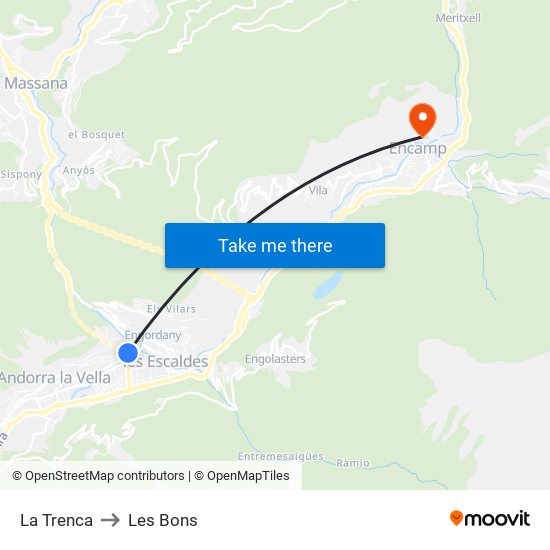 La Trenca to Les Bons map