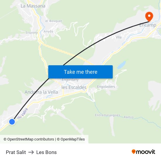 Prat Salit to Les Bons map
