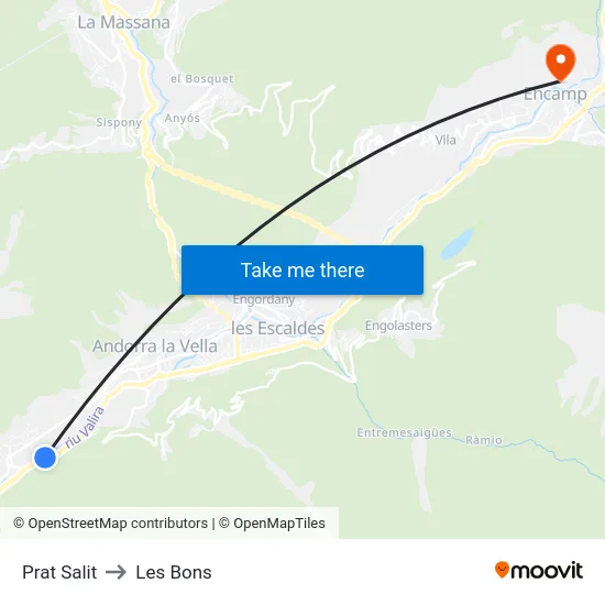 Prat Salit to Les Bons map