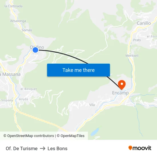 304-La Closa to Les Bons map