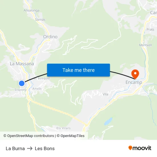 La Burna to Les Bons map