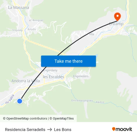 Residencia Serradells to Les Bons map