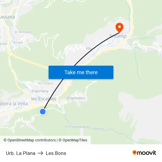 Urb. La Plana to Les Bons map